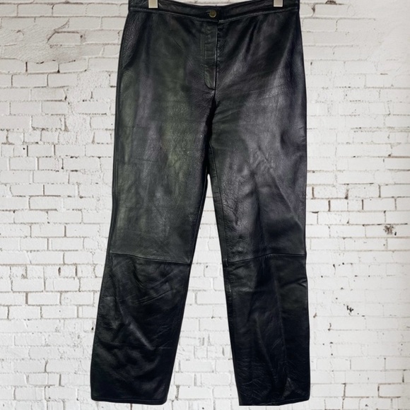Vintage Black Leather Pants - Picture 1 of 6